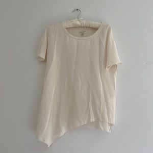 NWOT Rag & Bone raw silk asymmetrical cream top XS